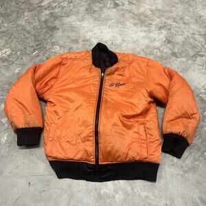 G-Unit Jacket Mens Size Medium Hip Hop Rap 50 Cent Orange Bomber Reversible